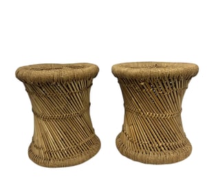 Small Pencil Reed Side Tables
