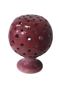 18" Cranberry Ceramic Lamp