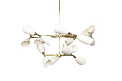 Italian White Cone Chandelier