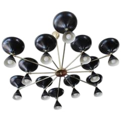 12 Arms Black Cone Chandelier