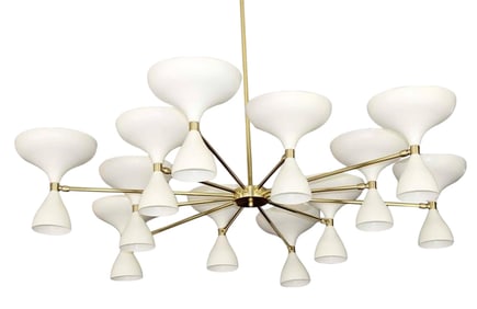 12 Arms Ivory Cone Chandelier