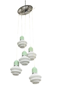 5 Glass Retro Chandelier
