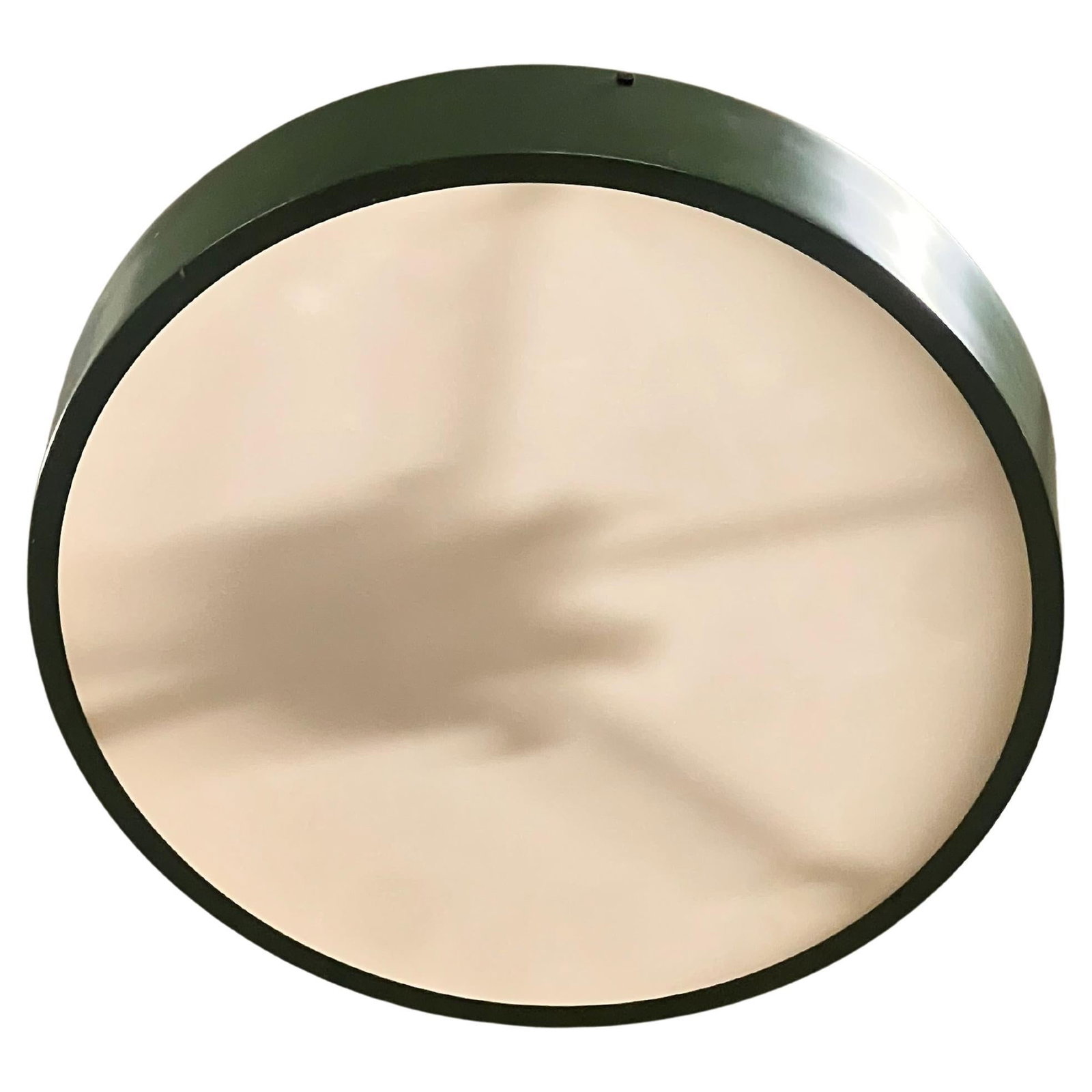 Stilnovo Ceiling Fixture: Stilnovo Ceiling Fixture All original Green enameled metal with glass Not UL Certified May need rewired Dimensions: Height: 12.63in / 32.08cm Diameter: 13.75in / 34.92cm