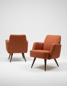 Pair of Italian Mid Century Modern Lounge Chairs