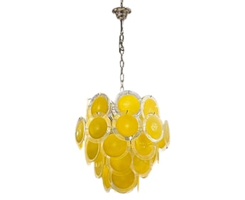 Yellow Vistosi Murano Chandelier