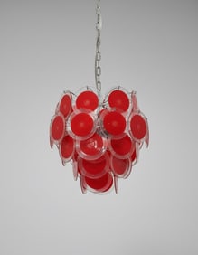 Red Vistosi Murano Chandelier