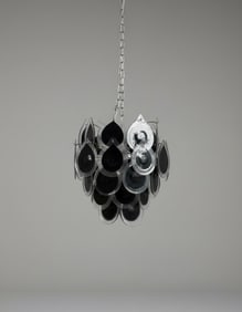 Black Vistosi Murano Chandelier