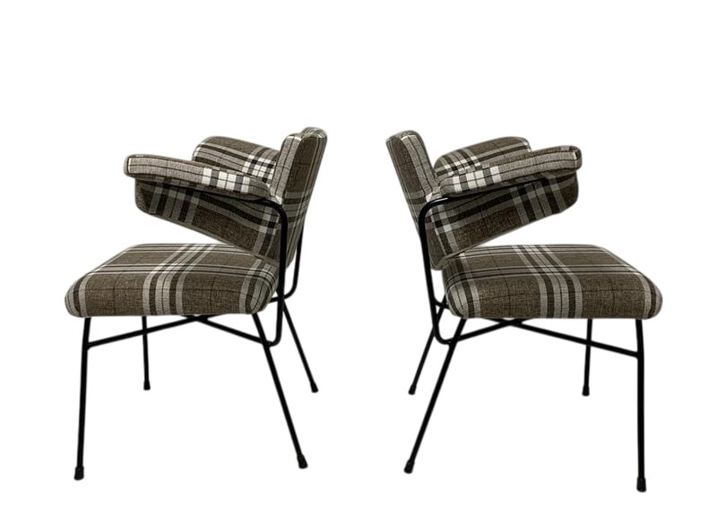 Pair of B.B.P.R Chairs: Pair of armchairs by Studio B.B.P.R. Neptunia Arflex 1953 Completely restored and reupholstered with vintage fabric