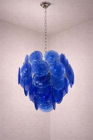 Blue Vistosi Murano Chandelier