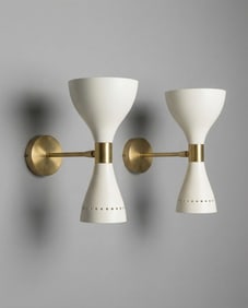 Pair of Ivory Italian Sconces