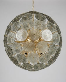 Huge chandelier in grey murano glass, Italy.