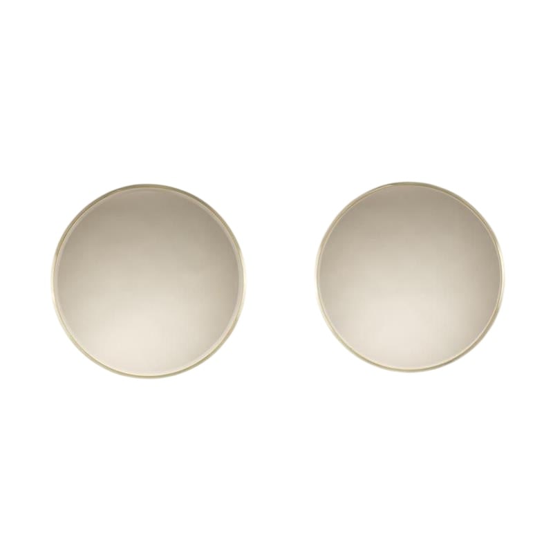 Pair of Nucci Valsecchi Mirrors: Nucci Valsecchi - AttributableProduction Italy 1970 ca.Pair of wall mirrors, smoky mirrored glass, circular body, brass frame.cm Ø 75.