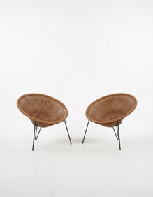 Roberto Mango rattan chairs, Italy, c.1950