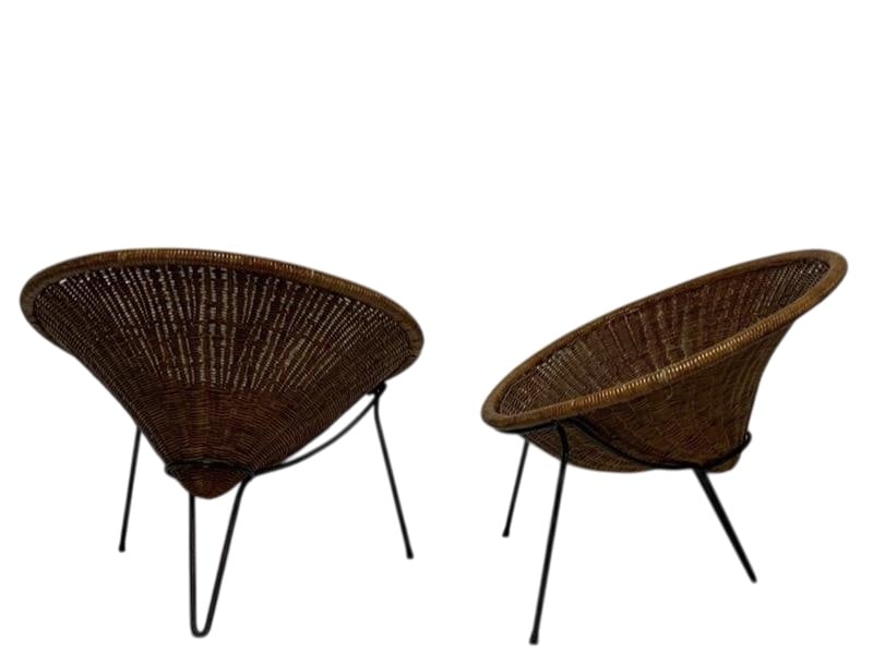 Roberto Mango rattan chairs, Italy, c.1950 (1 of 3)
