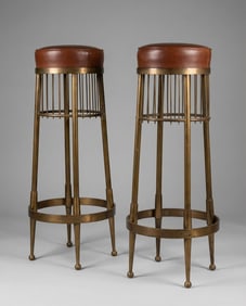 Pair of italian modernist stools, c.1950