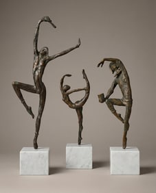 Set of three vintage bronze cast sculputre, Italy, c.1950