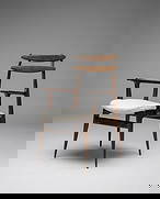 Giordano Forti Armchair: Giordano Forti attributed armchair. Great for a desk or sitting area. Wood and padded fabric