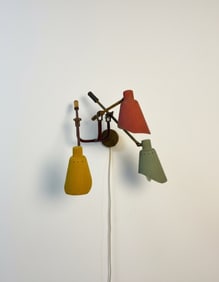 Vintage wall lamp with three lights, Italy, 1950