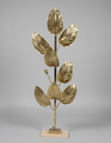 Brass Leaf Floor Lamp,attr.bottega gadda, Italy, c.1960
