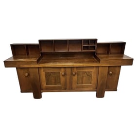 Silvio Coppola for Bernini walnut wood credenza, c.1970