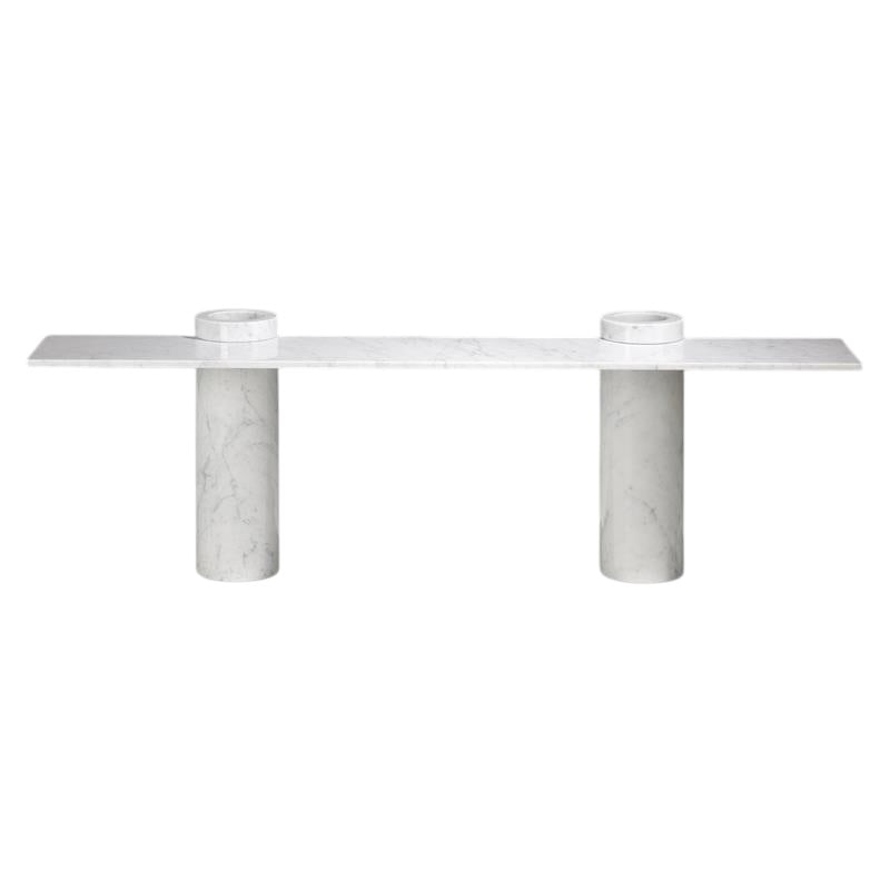Carrara marble console by Angelo Mangiarotti for Skipper, Italy. (1 of 4)