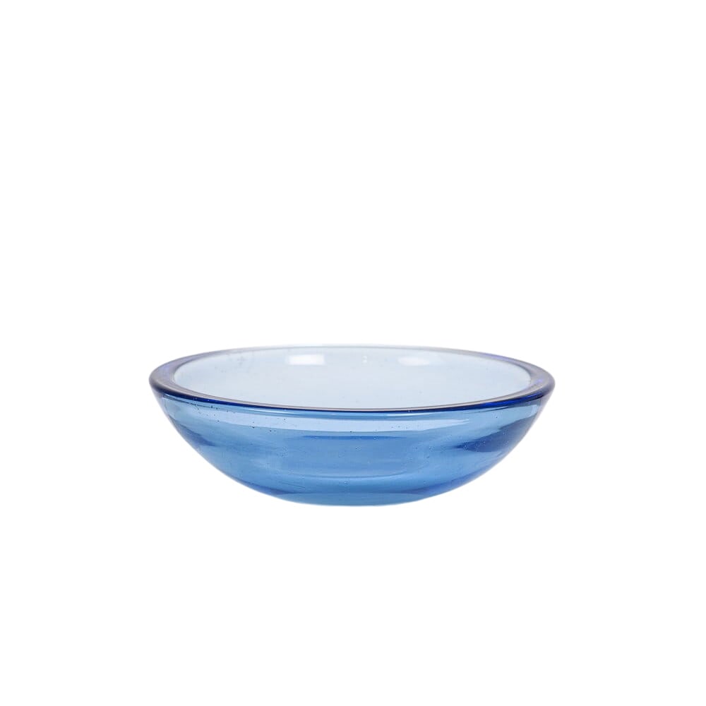 Glass Bowl by Carlo Scarpa: CARLO SCARPA Produced by Venini & C., Italy, ca. 1940. Blue glass bowl, semi-spherical body with circular spout. Bibliografia: Catalogo Blu di Venini, numero 2692, p. 46.