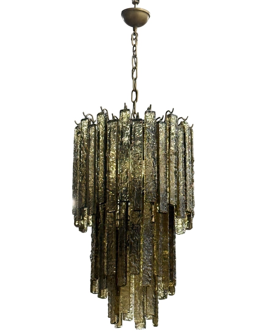 Grey Murano Chandelier: Textured grey Murano Glass ChandelierMay need to be rewired