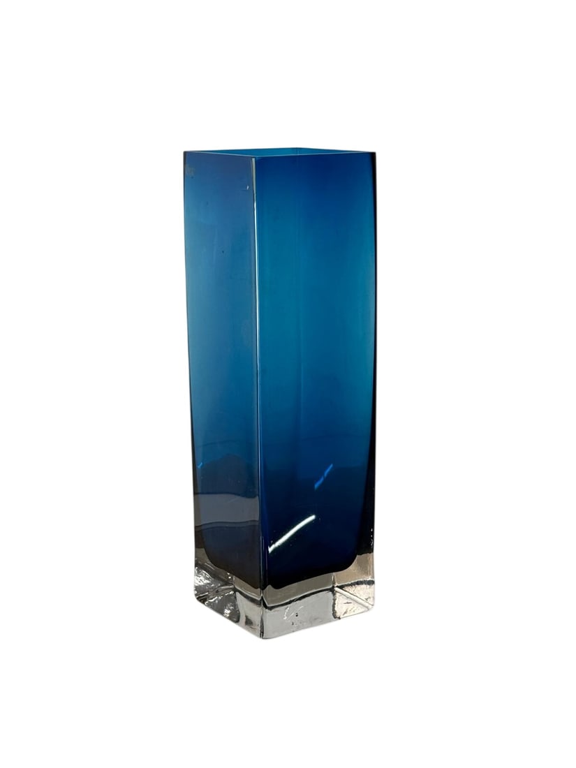 Rectangle Flavio Poli Vase: Murano Sommerso Glass Vase by Flavio Poli