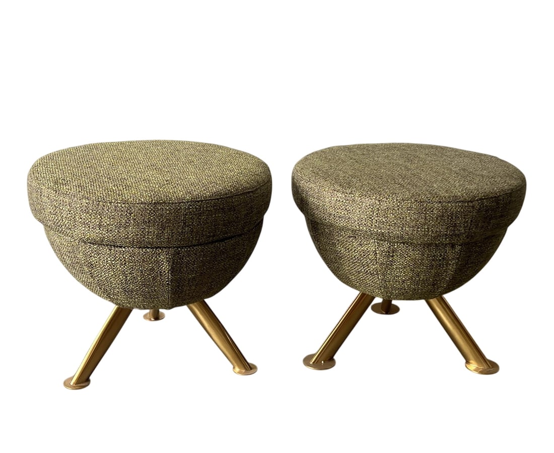 Pair of Green Italian Small Stools (1 of 6)