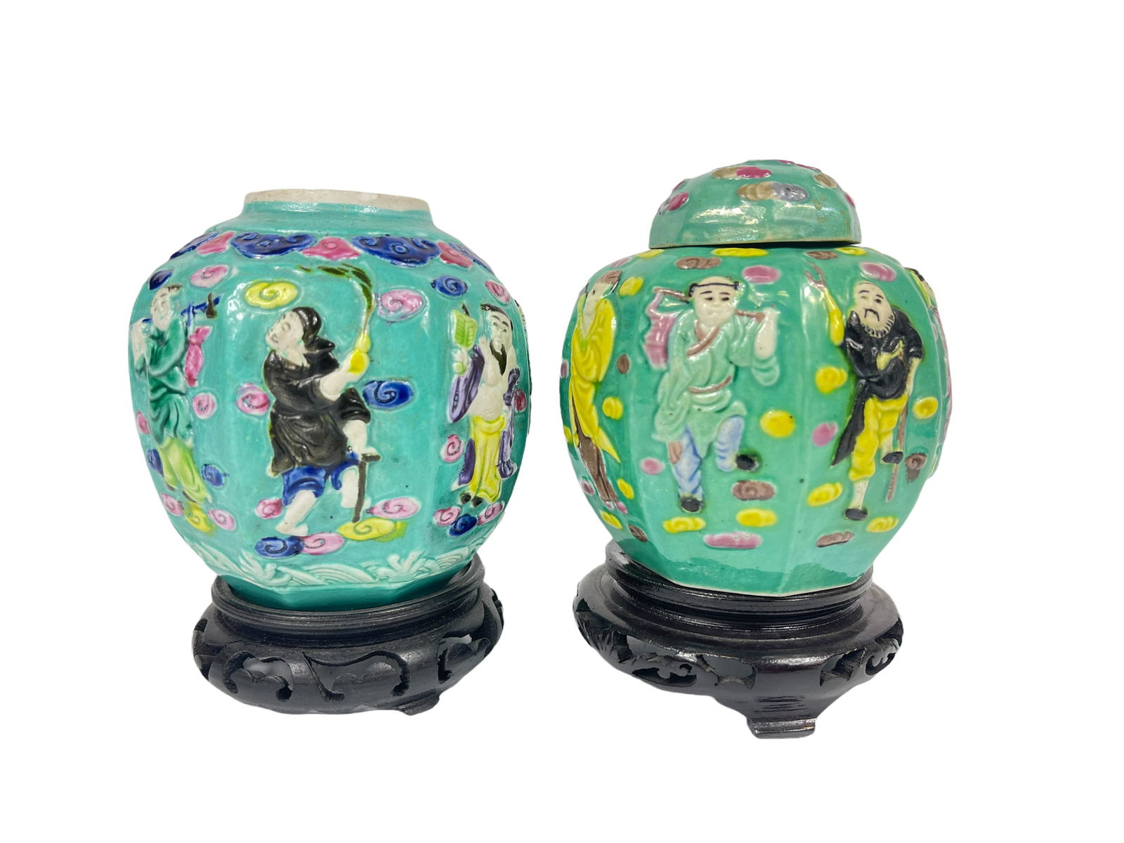 A fine pair of chinese antique Qing green glazed ginger jar (1 of 5)