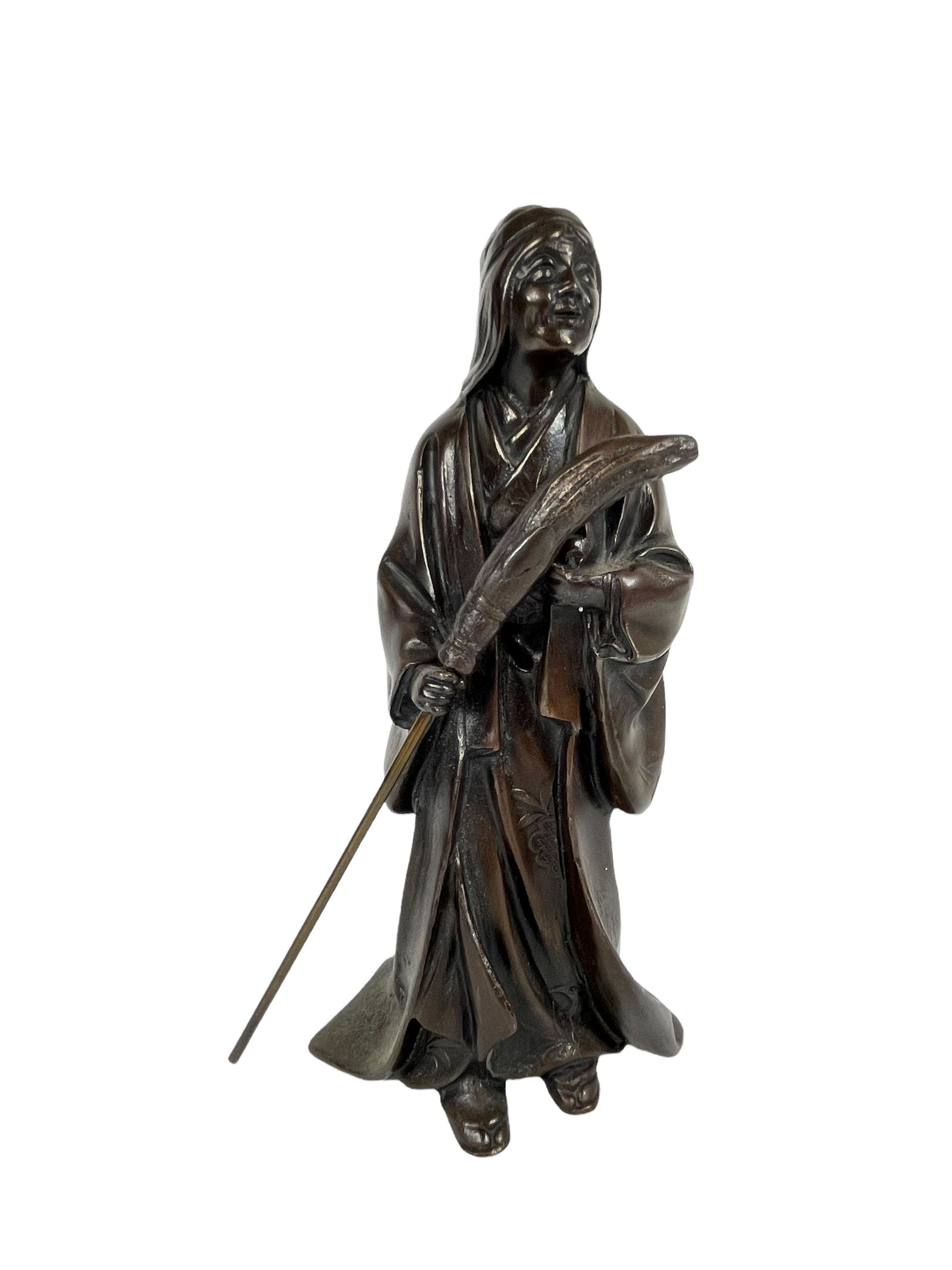 Japanese religious bronze figurine statue (1 of 5)