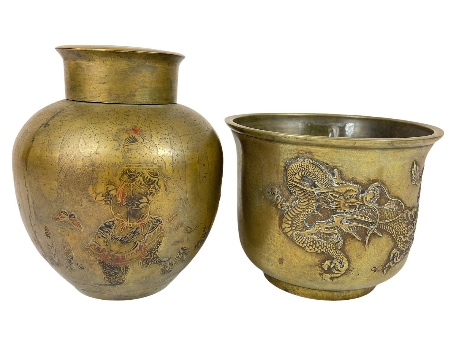 2 chinese antique bronze cup and jar (1 of 10)