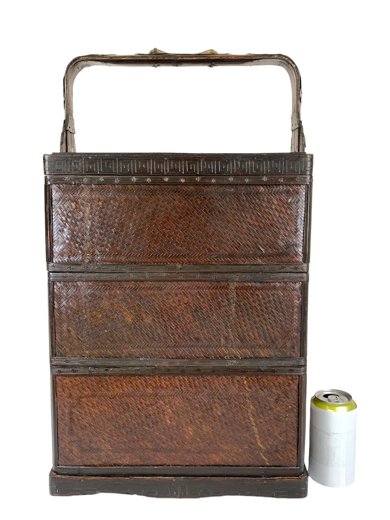 A large chinese hand crafted bamboo food box (1 of 11)