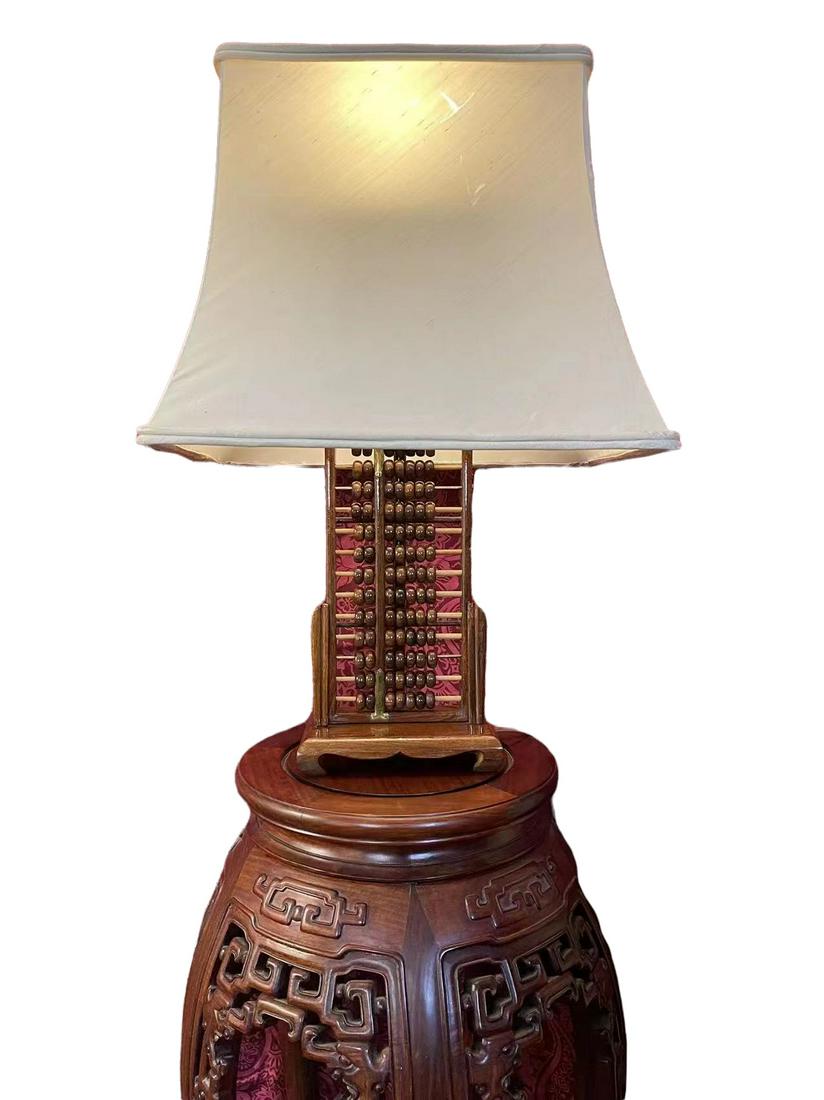 A chinese rosewood abacus made as lamp (1 of 12)