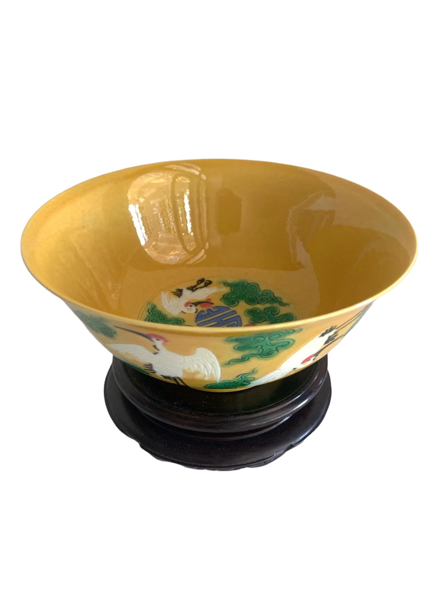 A fine chinese yellow grounded porcelain with bird theme (1 of 6)