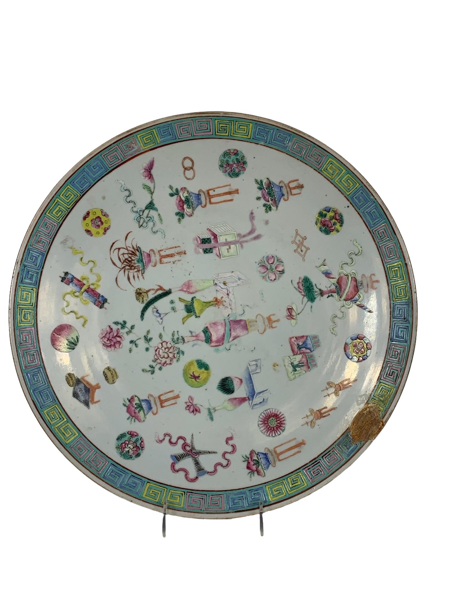 A fabulous chinese antique large porcelain plate (1 of 12)