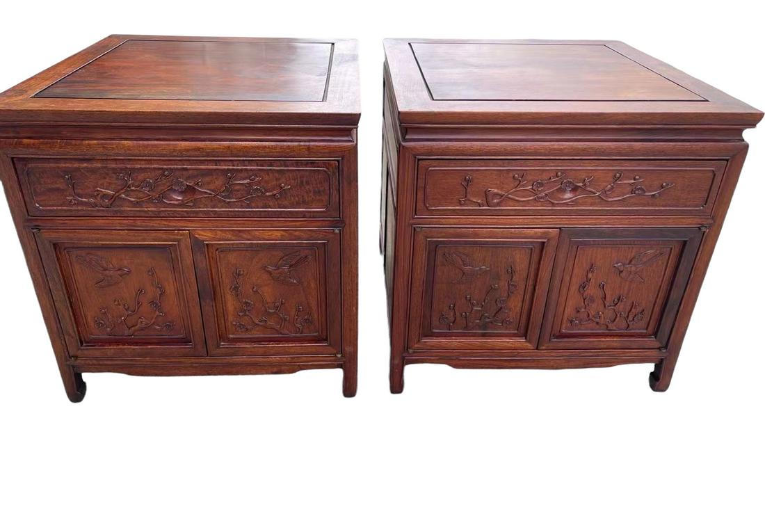 A pair of chinese rosewood nightstand (1 of 6)