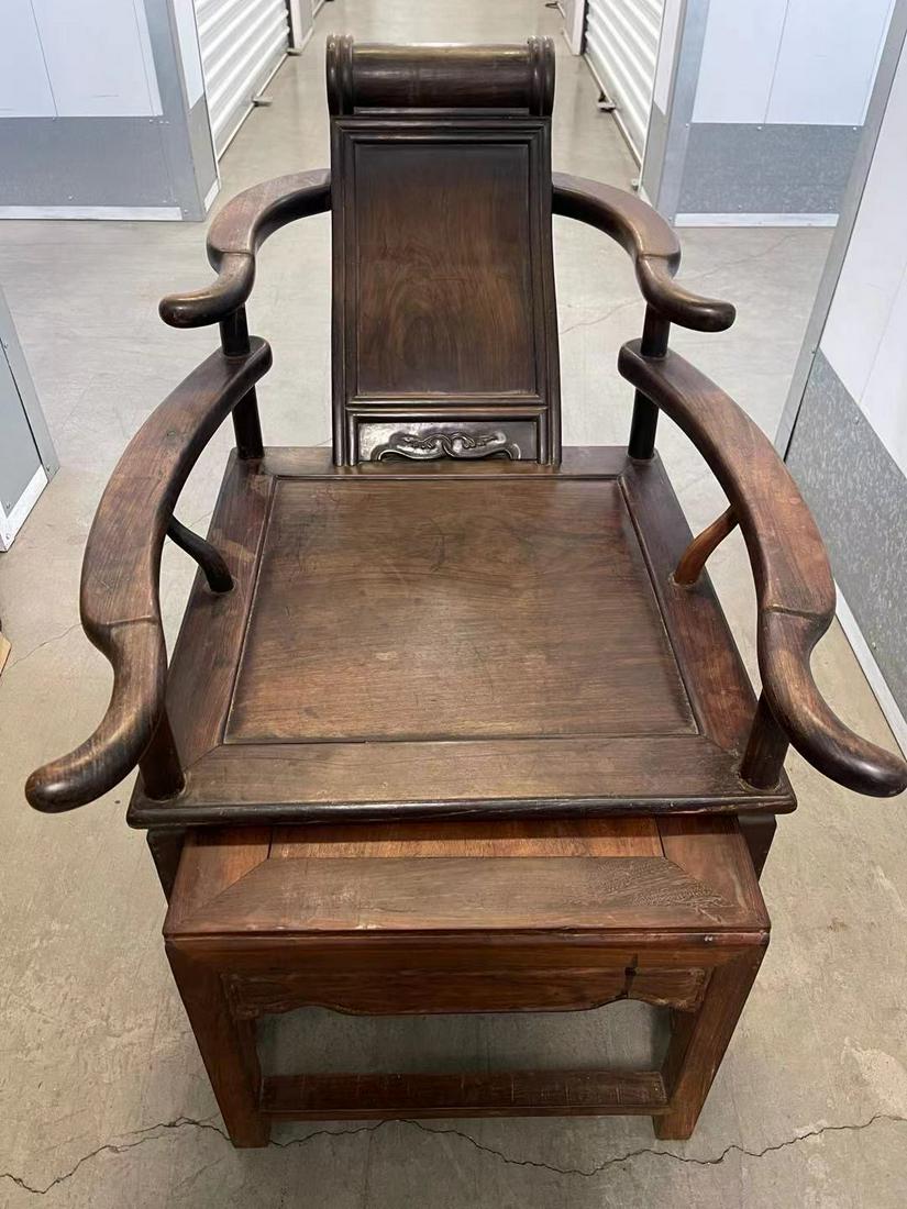 A unique chinese antique rosewood chair with extension (1 of 9)