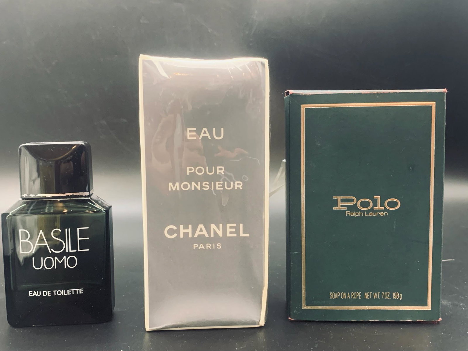 Chanel; Polo; Basile; glass perfume and cologne bottle and spray: see picture for condition and amount;