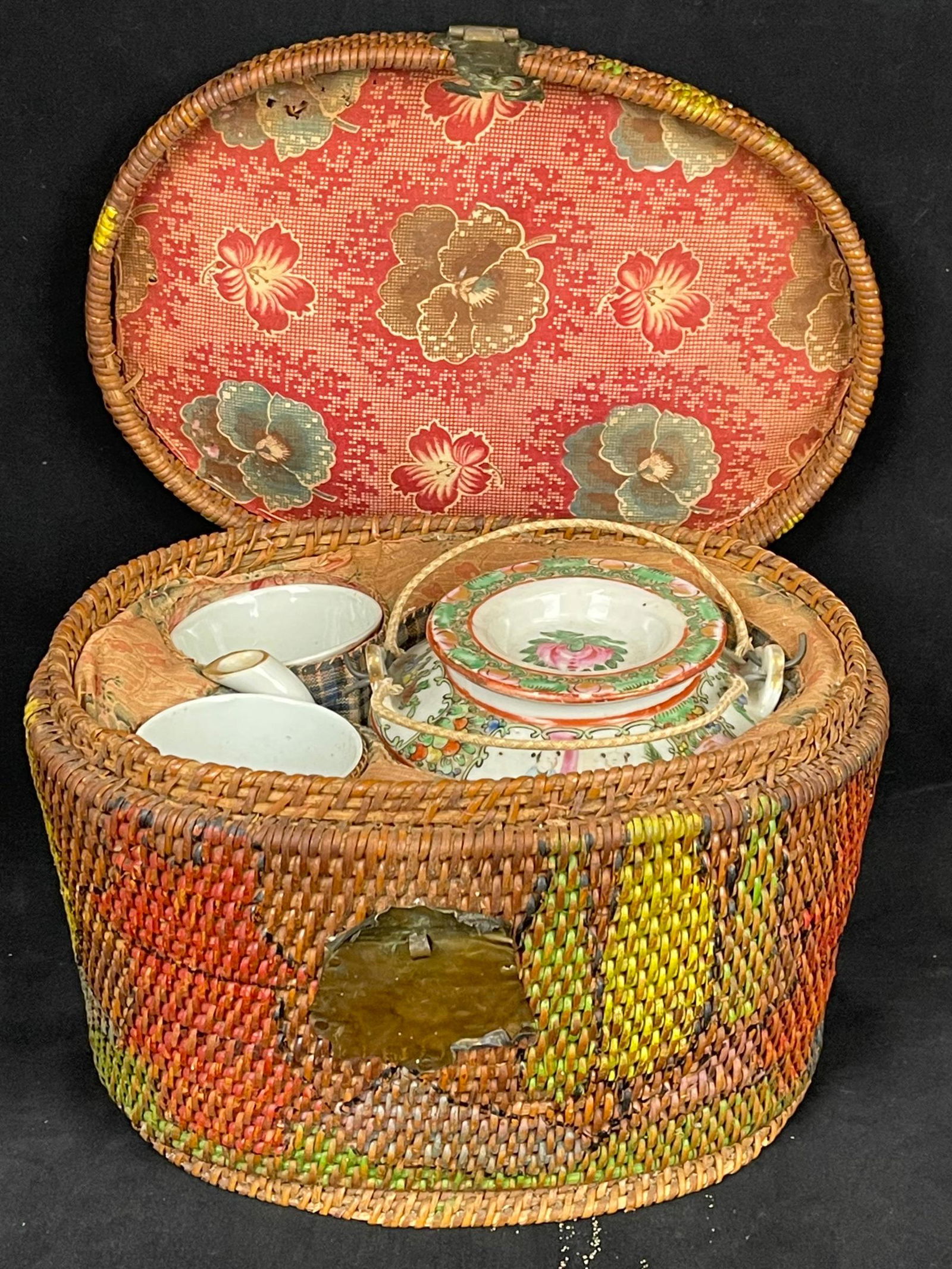 Chinese antique canton porcelain tea set with box (1 of 6)