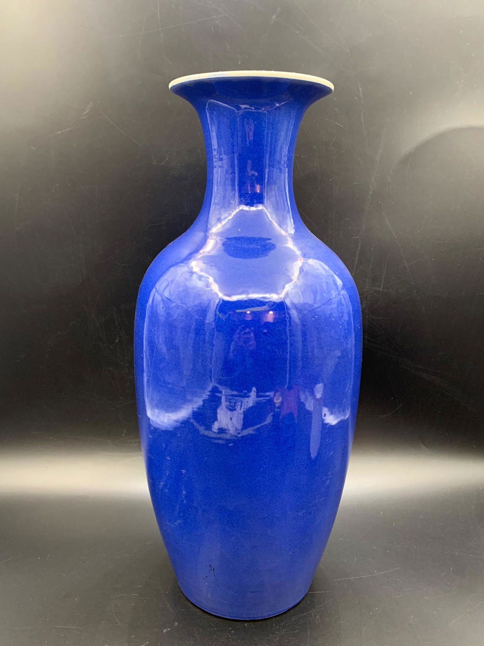 Chinese antique blue glazed porcelain vase (1 of 6)