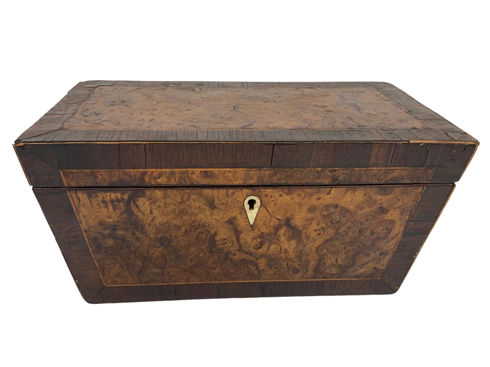 Chinese antique burlwood chest: see reference picture; 11.5" x 5.5"