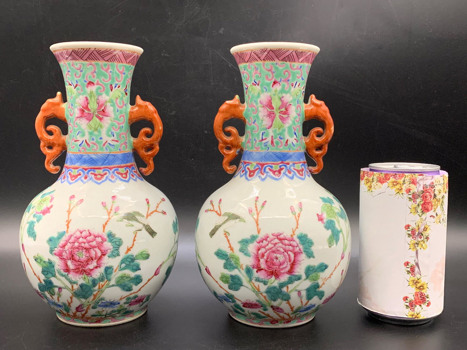 Pair of fine chinese antique famille rose porcelain vase (1 of 9)