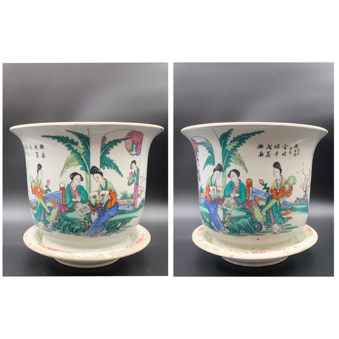 Pair of chinese antique Wucai porcelain planter (1 of 18)