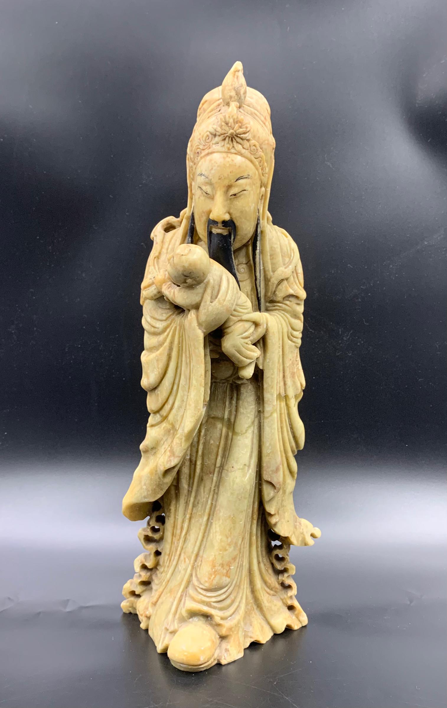 Chinese soapstone carved fairy figruine: see pictures;