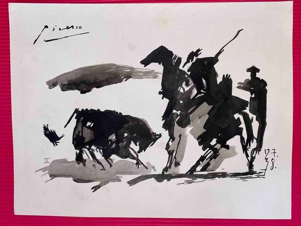 Pablo Picasso Drawing On Paper (In the Style of): In the style of Pablo Picasso Drawing on paper 10 1/2 x 8 in. Pablo Picasso, France; April 8, 1973), known as Pablo Picasso, was a Spanish painter and sculptor, creator, along with Georges Braque and 