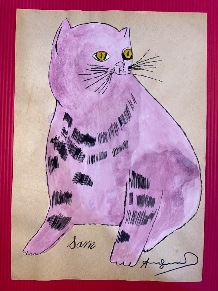 Andy Warhol Drawing On Paper (In the Style Of): In the style of Andy Warhol Drawing on paper 11 1/2 x 8 in. (Pittsburgh; August 6, 1928 - New York; February 22, 1987), commonly known as Andy Warhol, was an American plastic artist and filmmaker who 