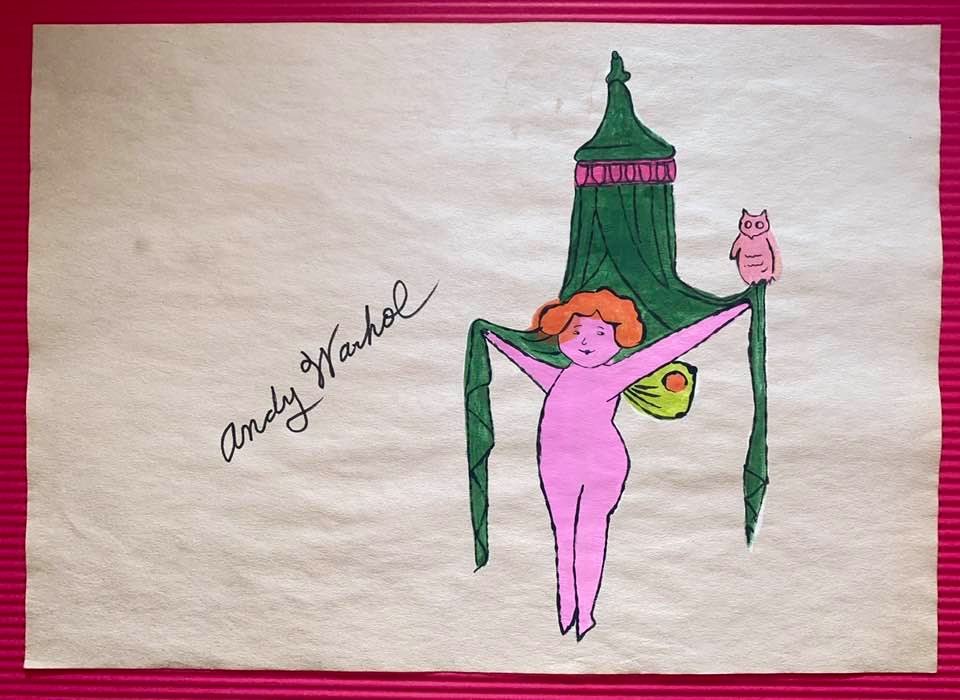 Andy Warhol Drawing On Paper (In the Style Of): In the style of Andy Warhol Drawing on paper 11 1/2 x 8 1/4 in. (Pittsburgh; August 6, 1928 - New York; February 22, 1987), commonly known as Andy Warhol, was an American plastic artist and filmmaker 