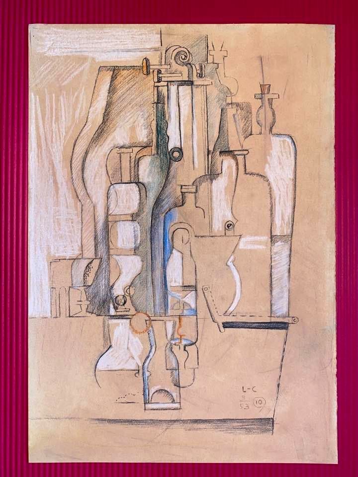 Le Corbusier Drawing On Paper (In the Style Of): In the style of Le Corbusier Drawing on paper 11 x 7 3/4 in. Charles-Édouard Jeanneret (6 October 1887 – 27 August 1965), known as Le Corbusier , was a Swiss-French architect, designer, painter, ur