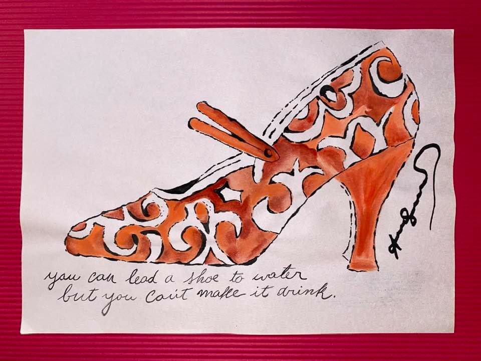 Andy Warhol Drawing On Paper (In the Style Of): In the style of Andy Warhol Drawing on paper 11 1/2 x 8 1/4 in. (Pittsburgh; August 6, 1928 - New York; February 22, 1987), commonly known as Andy Warhol, was an American plastic artist and filmmaker 
